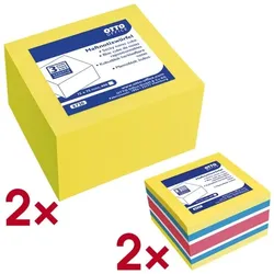 OTTO Office 2 Haftnotizwürfel »brillantgelb« inkl. 2 Haftnotizwürfel »farbmix«, 7.5x7.5 cm
