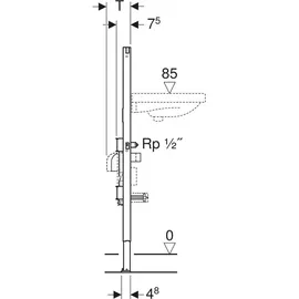 Geberit Duofix Waschtisch-Element 1120 mm für Standarmatur mit 2 Wasserzählerstecken