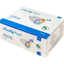 Shelly Plus Plug S weiß, 2500W, Smart-Steckdose, 5er-Pack