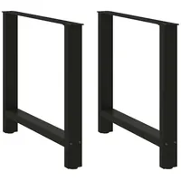 VidaXL Couchtischbeine Schwarz 2 Stk. 80x(72-73) cm Stahl