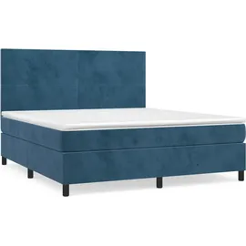 vidaXL Boxspringbett 160 x 200 cm Dunkelblau