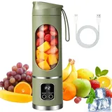 450 ML Tragbarer Mixer, Smoothie Maker To Go, Leistungsstarker Kabelloser Mini-Mixer, Persönlicher Mini Entsafter Mit 12 Klingen, Für Babynahrung Saft Marmelade Shake Smoothie, Küche, Fitnessstudio