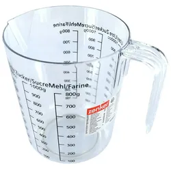 Zenker 008811 Messbecher mit Henkel, Messbecher, Messbecher, Messbecher mit Skalierung, Kunststoff, Transparent, 17 x 15,5 x 11,7 cm