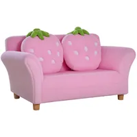 Homcom Kindersofa Erdbeere Holz rosa