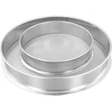 KEILEOHO 2 Stück Kräuterpollen-Extractor 120 und 80 Mesh, 30 cm und 20 cm Pollensieb Edelstahl Mehlsieb Küchensieb Stapelbar für Küche, Silber
