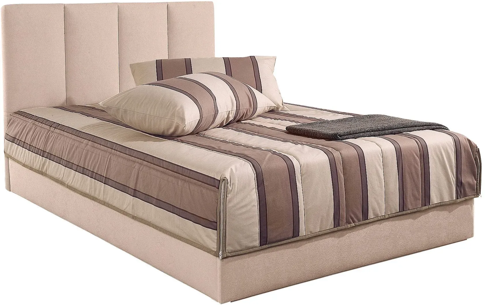 Tagesdecke, beige (beige, braun), B:215cm L:225cm, Polyester, WESTFALIA SCHLAFKOMFORT, Tagesdecken