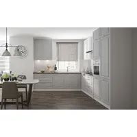 L-Form Küchenzeile ELBING Küche 268x305cm grau - weiß light grey stone 66932855