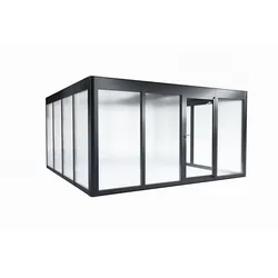 SunElements Design Gewächshaus SunGarden Deluxe mit Photovoltaik-Option 4.4 anthrazit-metallic, Wände: ESG 5mm satiniert, Dach: 6mm Acrylglas