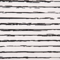 SCHÖNER LEBEN. Baumwolljersey Jersey Streifen unregelmäßig weiß schwarz 1,45m Breite