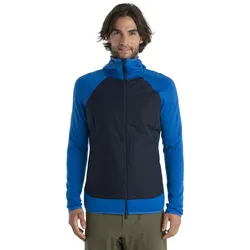 Icebreaker Hybrid-Kapuzenjacke Merinomix Quantum Hybrid Zip-Hoodie - blau Herren