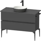 Duravit Sivida Konsolenwaschtischunterbau, 2 Schubkästen, Griffleiste Diamantschwarz Matt, 1045x475x548mm, SV46590BD490000,