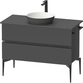 Duravit Sivida Konsolenwaschtischunterbau, 2 Schubkästen, Griffleiste Diamantschwarz Matt, 1045x475x548mm, SV46590BD490000,