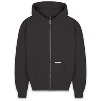 Bazix Republiq Super Heavy Blank Zip Hoodie in Schwarz, Größe M