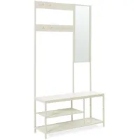 [en.casa] Napinerg Garderobenständer 185x98x34 cm Sandfarben