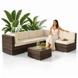 MuCoLa Polyrattan Lounge-Set braun
