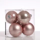 MARELIDA Christbaumkugeln Weihnachtskugeln Glas 8cm glänzend matt rosa 6 Stück