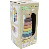 Vedes SpielMaus Holz Stehauf-Stapelturm, Silikon, 8 Teile