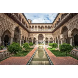 Fototapete PAPERMOON "ARCHITEKTUR-ALCAZAR SEVILLA PALAST", bunt, B:4,00m L:2,60m, Vlies, Tapeten