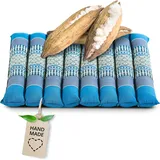 livasia Sitzkissen Stuhlauflage klein - 35x35x4,5cm - Bodenkissen gesteppt Indoor/Outdoor, Meditationskissen Yogakissen, Stuhlauflage Palettenmöbel, Steppkissen für Stuhl und Bank (Hellblau)