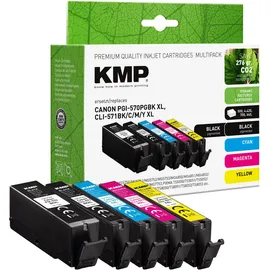 KMP PGI-570XL schwarz + CLI-571XL CMY