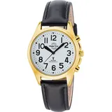 Master Time Sprechende Damen-Funkuhr Goldfarben/Schwarz