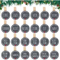 Adventskalender Zahlen Klammern Holz 1-24 Nummern 2025 - Adventskalenderzahlen