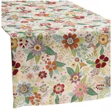 Erwin Müller Tischdecke Tischläufer "Blumen", Jacquard Blumen braun|bunt 50 cm x 140 cm