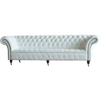 JVmoebel Chesterfield-Sofa Chesterfield Weiße Design Couchen Sofa Wohnzimmer, 1 Teile, Made in Europa weiß