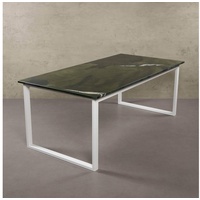 MAGNA Atelier Esstisch BERGEN mit Marmor Tischplatte, Esstisch eckig, Metallgestell, Exclusive Line, 200x100x75cm grün 160 cm x 75 cm x 100 cm