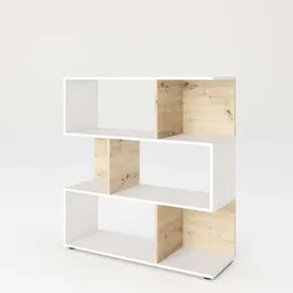 MID.YOU Regal Shelfy ca. 103x110 cm Weiß/Eiche