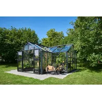 Juliana Gewächshaus Orangerie 21,5 m2 3 mm Sicherheitsglas Anthrazit/Schwarz