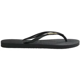 havaianas Slim Logo Metallic Schwarz/Gold 35