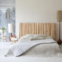 Tikamoon Kopfteil Bett Treibholz Teakholz helles Holz Schlafzimmer 180 River Neu Tikamoon
