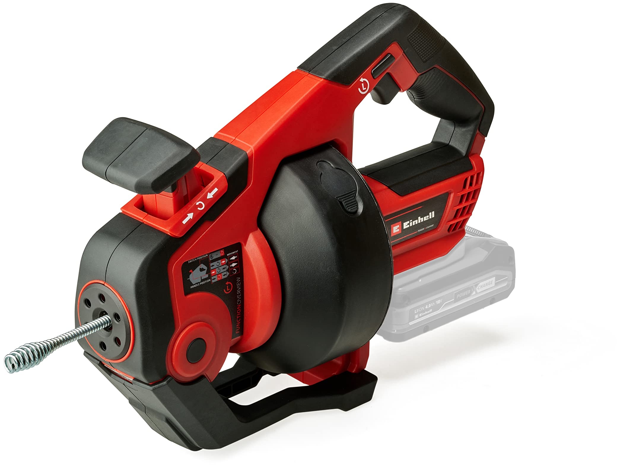 Einhell Akku-Rohrreiniger TE-DA 18/760 Li-Solo Power X-Change (18 V, Li-Ion, 7,6 m lange Reinigungsspirale, geeignet für Rohrdurchmesser 16-55 mm, Lieferung ohne Akku & Ladegerät)