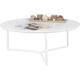 Wohnling Couchtisch rund Weiß MDF 80 x 80 x 33 cm