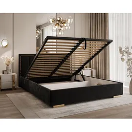 Lukmebel Polsterbett AURELIA mit Bettkasten und Metallgestell 140x200 cm, Schlafzimmer, Betten, Polsterbetten