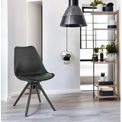 Kadima Design Konferenz Stuhl Professionell Minimalistisch  Polyurethan & schwarze Holzbeine  Schwarz  Konferenzraum tauglich  Velanox Kollektion