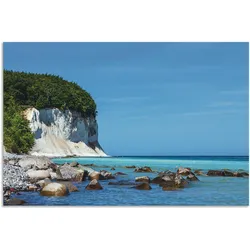 Wandbild ARTLAND "Kreidefelsen Ostseeküste Insel Rügen", blau (farbe bild(er): blau), B:120cm H:80cm, Bilder, als Alubild, Leinwandbild, Wandaufkleber oder Poster in versch. Größen