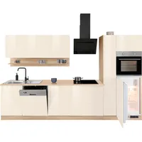 KOCHSTATION Küchenzeile »KS-Virginia«, Breite 330 cm, ohne E-Geräte, beige