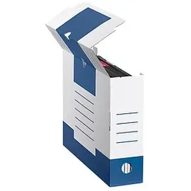Cartonia Archivboxen weiß/blau 8,3 x 34,0 x 25,2 cm, 10 St.
