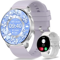 Smartwatch Damen mit Telefonfunktion,1,32Zoll Runde Bluetooth Fitnessuhr mit per