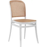 2er-Set Bistro Rattanstuhl | Kunststoff | Weiß | Stapelbar | Gastro Rattanstuhl, Outdoor Rattanstuhl, Terrassen Rattanstuhl