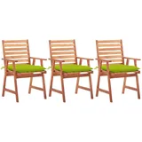 vidaXL Gartenstuhl 60,1 x 69,5 x 33,6 cm grün 3 St.
