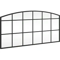VidaXL Wandspiegel Schwarz 80x40 cm Gewölbt Eisen