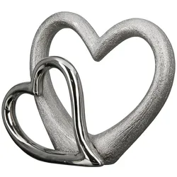 GILDE Porzellan Skulptur Double Heart