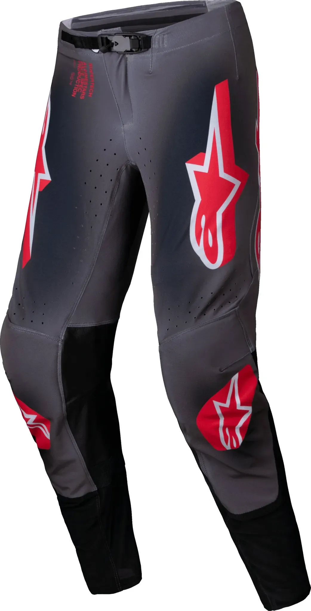 Alpinestars Supertech Lipan, Textilhose - Grau/Schwarz/Rot - 40