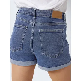Noisy May Jeansshorts NOISY MAY "NMMONI HW DNM SHORTS AZ358MB NOOS", Damen, Gr. S (36), N-Gr, blau (medium blau denim), Denim/Jeans, Obermaterial: 99% Baumwolle, 1% Elasthan, unifarben, slim fit, Jeans Jeansshorts