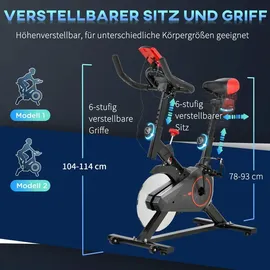 Homcom Fitnessfahrrad schwarz/rot