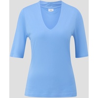 s.Oliver BLACK LABEL T-Shirt aus Viskose mit V-Ausschnitt, Hellblau, - XS