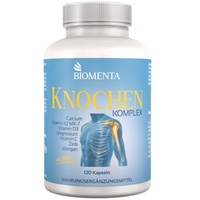 [199,88€/1kg] Knochen Komplex - Vitamin D3, K2, Calcium -BIOMENTA- 120 Kapseln